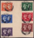 Click for more photos and details KGVI 1940 Centenary of First Adhesive Stamps Set Used on First Day Piece
