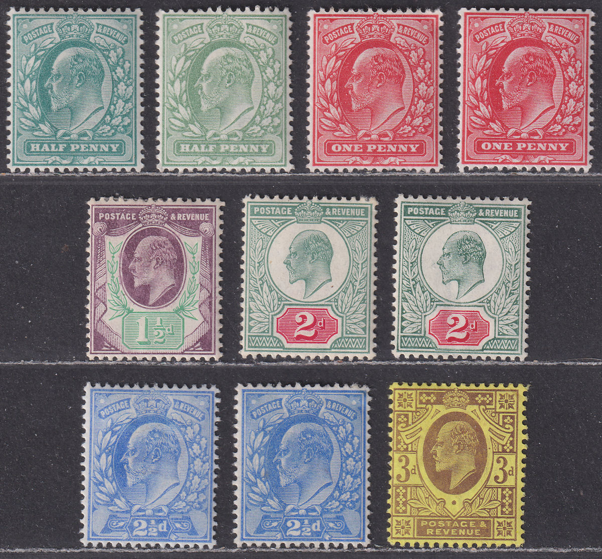 King Edward VII 1902-11 Selection to 3d Mint