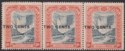 British Guiana 1899 QV 2c Surcharge Strip No Stop + GENTS Unused SG223a SG223b