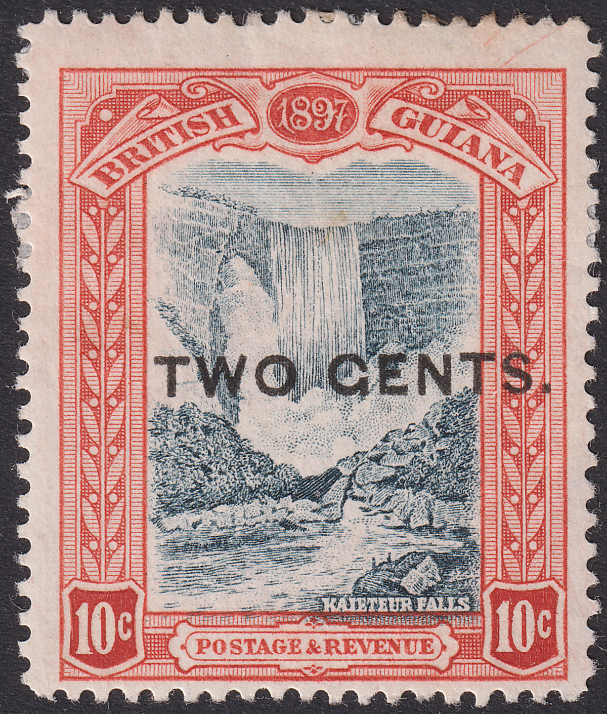 British Guiana 1899 QV 2c Surcharge 10c with GENTS Variety Mint SG223b c£65 FLTS