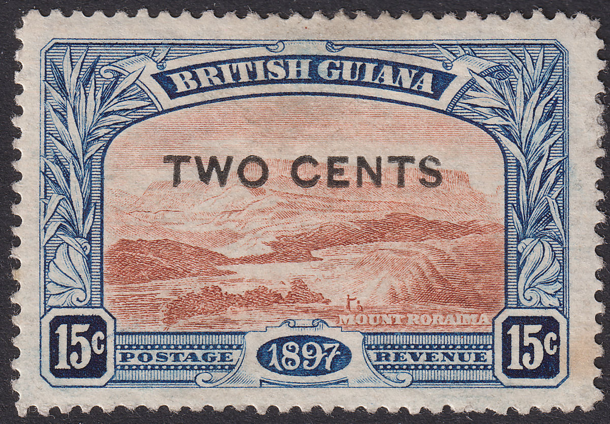 British Guiana 1899 QV 2c Surcharge 15c with No Stop Variety Mint SG224a c£80