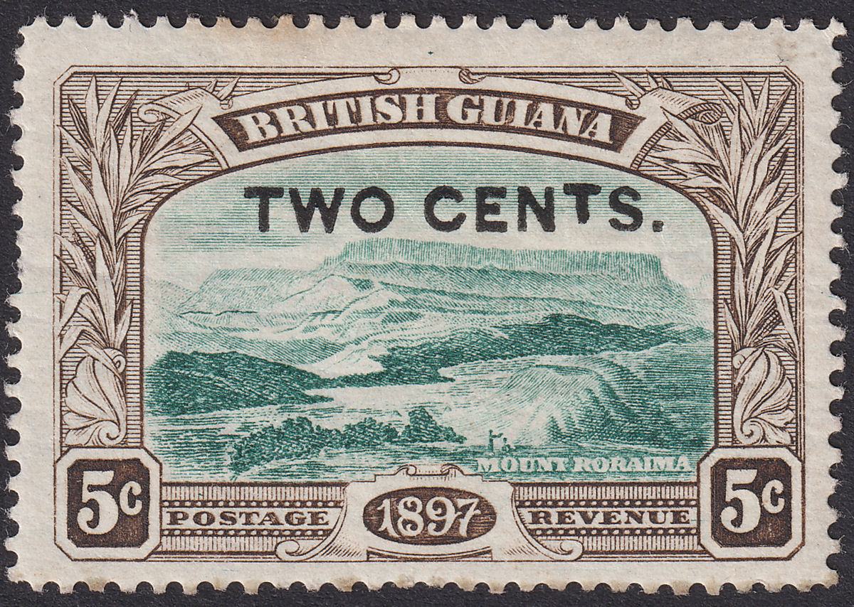 British Guiana 1899 QV 2c Surcharge 5c with Short T Variety Mint SG222var