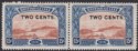British Guiana 1899 QV 2c Surch 15c Pair with Broken N Variety Mint SG224var