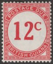 British Guiana 1940 Postage Due 12c Scarlet Ordinary Paper Mint SG D4