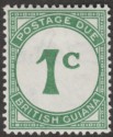 British Guiana 1940 Postage Due 1c Green Ordinary Paper Mint SG D1