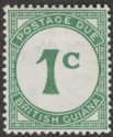 Click for more photos and details British Guiana 1940 Postage Due 1c Green Ordinary Paper Mint SG D1