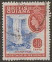 British Guiana 1961 QEII 48c Bright Ultramarine and Pale Brown-Lake Used SG341ab