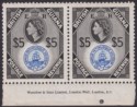 Click for more photos and details British Guiana 1954 QEII $5 Ultra + Black Waterlow Imprint Pair Mint SG345 c£54