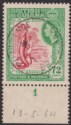 Click for more photos and details British Guiana 1963 QEII 72c Carmine + Emerald Plate Marginal Used SG363 cat £26