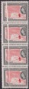 Click for more photos and details British Guiana 1964 QEII 5c Strip of 4 Spectacular Pre-Printing Paper Fold Mint