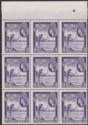 Click for more photos and details British Guiana 1961 QEII 4c Violet De La Rue Block of 9 Mint SG334a cat £135