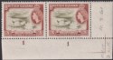 Click for more photos and details British Guiana 1961 QEII 3c De La Rue Plate 1-1 Corner Pair Mint SG333