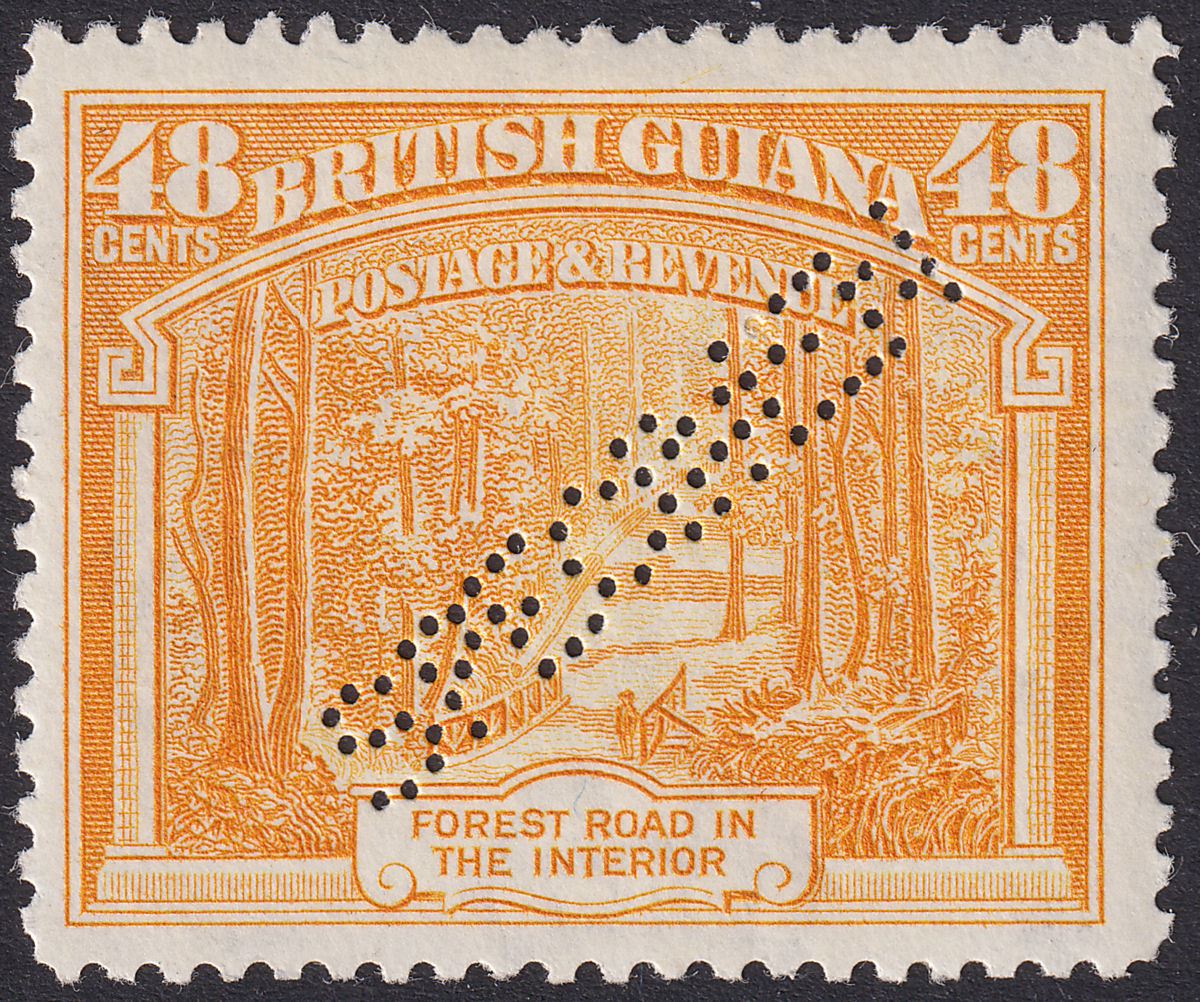 British Guiana 1938 KGVI SPECIMEN Perf 48c Orange Mint SG314s