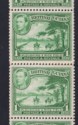 British Guiana 1938 KGVI 1c Yellow-Green Coil Strip of 6 with Join Mint SG308