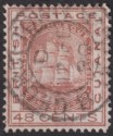 Click for more photos and details British Guiana 1876 QV 48c Red-Brown Used w Broken frame SG133a