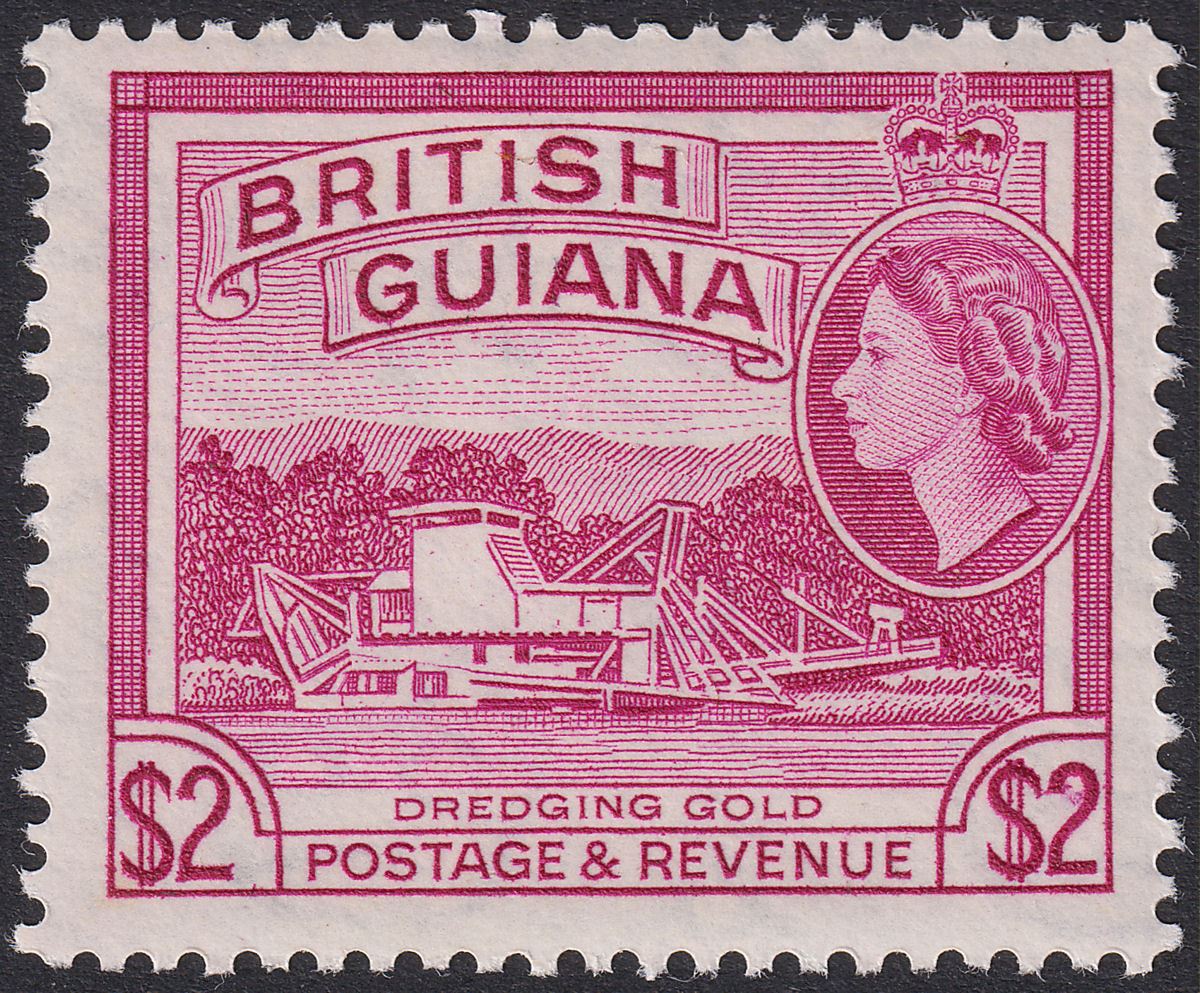 British Guiana 1961 QEII $2 Reddish Mauve Mint SG344a