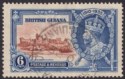 Click for more photos and details British Guiana 1935 KGV Silver Jubilee 6c Dot By Flagstaff Variety Used SG302h