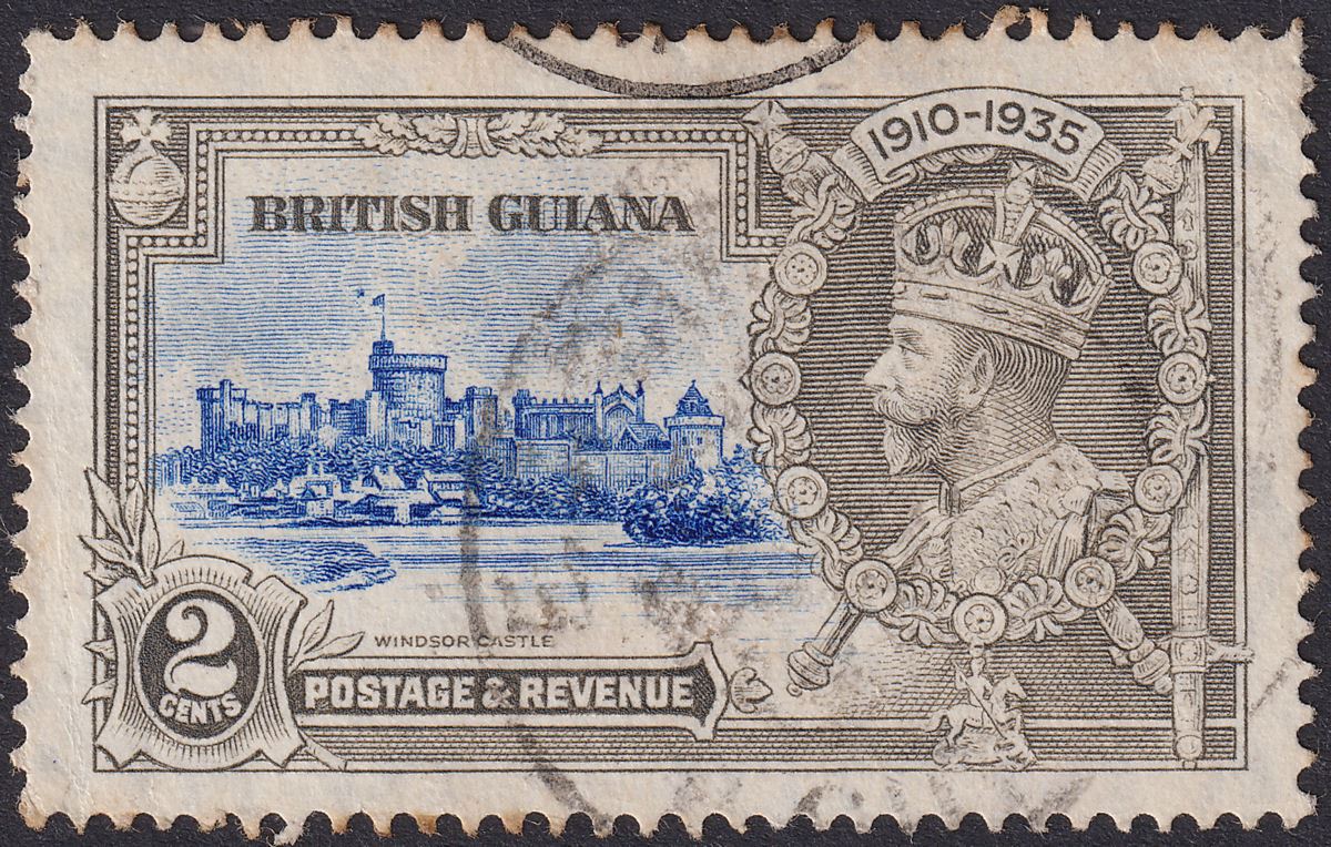 British Guiana 1935 KGV Silver Jubilee 2c Dot By Flagstaff Variety Used SG301h