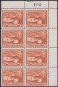 Click for more photos and details British Guiana 1952 KGVI $3 Red-Brown p14x13 Corner Block 8 Mint SG319b cat £360