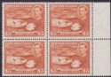 British Guiana 1952 KGVI $3 Red-Brown p14x13 Margin Block 4 Mint SG319b cat £180