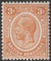 Click for more photos and details British Honduras 1933 KGV 3c Orange Mint SG129
