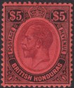 Click for more photos and details British Honduras 1922 KGV $5 Purple and Black on Red Mint SG125 cat £275