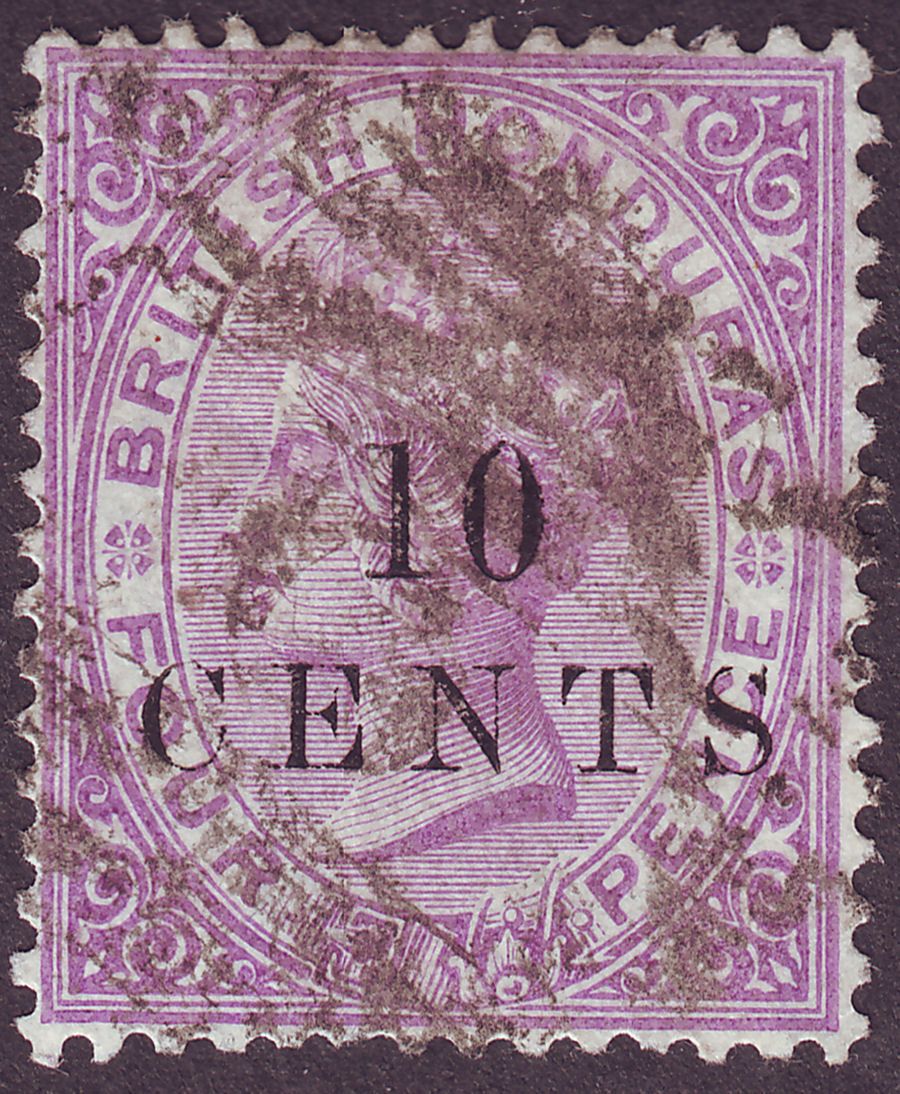 British Honduras 1888 QV 10c Surcharge on 4d Mauve Used SG28