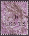 British Honduras 1888 QV 10c Surcharge on 4d Mauve Used SG28