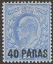 Click for more photos and details British Levant 1902 KEVII 40pa on 2½d Pale Ultramarine Mint SG8a