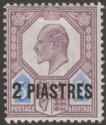 Click for more photos and details British Levant 1905 KEVII 2pi on 5d Dull Purple + Ultramarine Mint SG14