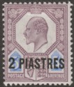 British Levant 1905 KEVII 2pi on 5d Dull Purple + Ultramarine Mint SG14