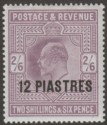 Click for more photos and details British Levant 1903 KEVII 12pi on 2½sh6d Lilac Mint SG11