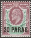 British Levant 1911 KEVII 30pa on 1½d Dull Reddish Purple + Brt Green Mint SG29