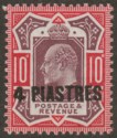 Click for more photos and details British Levant 1912 KEVII 4pi on 10d Dull Reddish Purple and Carmine Mint SG31b