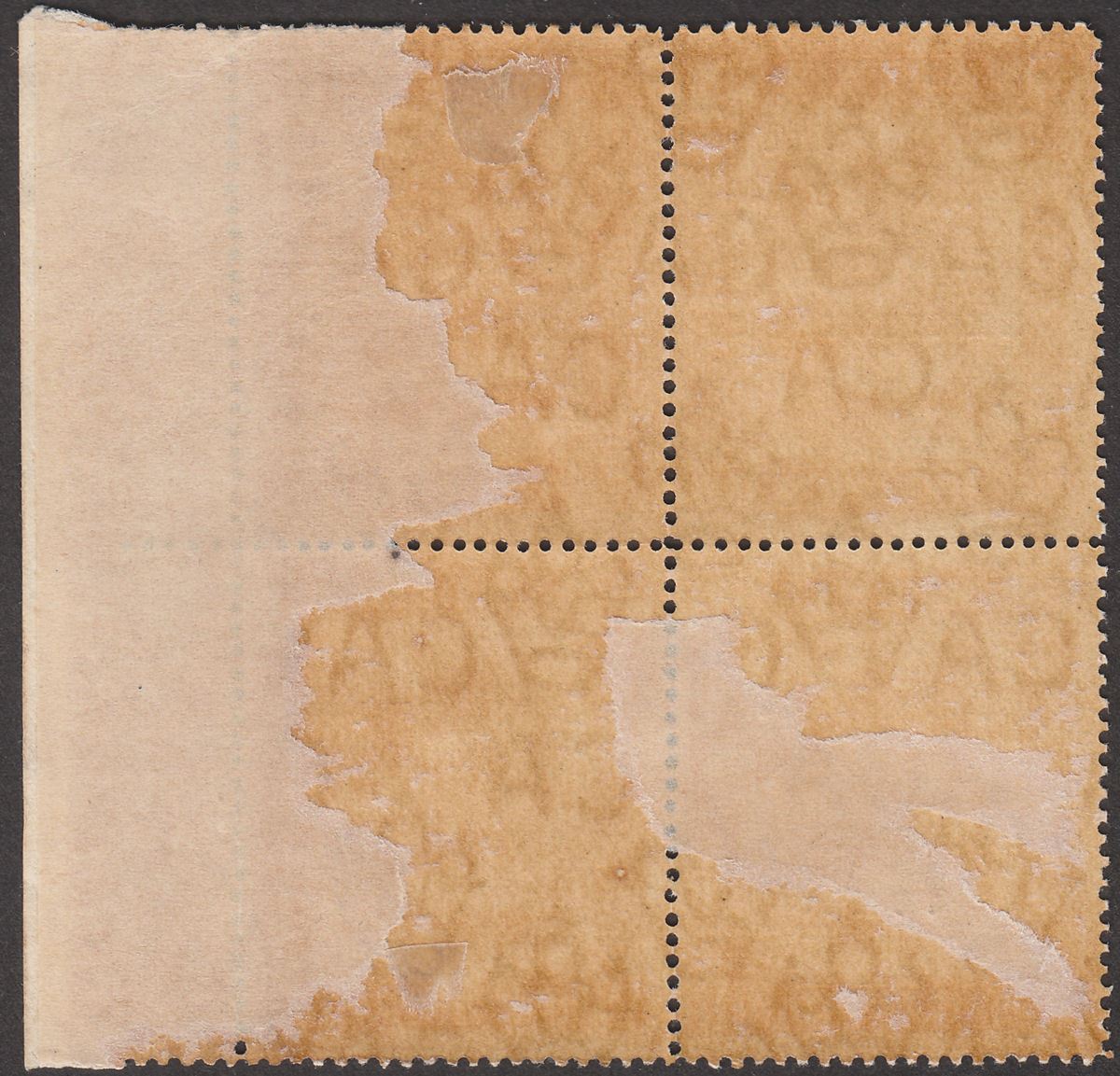 Brunei 1922 KGV Malaya-Borneo Exhibition Opt 5c Broken N Block Mint SG55d c£126