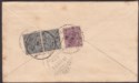 Click for more photos and details India used Burma 1933 KGV 1a3p, 3p x2 Cover Used Railway TPO R-10 Set 4 Postmark