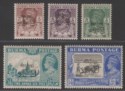 Click for more photos and details Burma 1947 KGVI Interim Government IFFY Inverted Overprint Selectn to 3a6p Mint