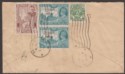 Click for more photos and details Burma 1949 8a, 6p, Interim Govt Opt 2a6p x2 Used on Airmail Cover Bassein to UK