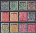 Burma 1937 King George V Overprint Set to 12a Mint SG1-12