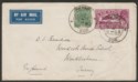 Click for more photos and details India Used Burma 1934 ½a Uprating 8a Airmail Postal Stat Cover AKYAB to UK