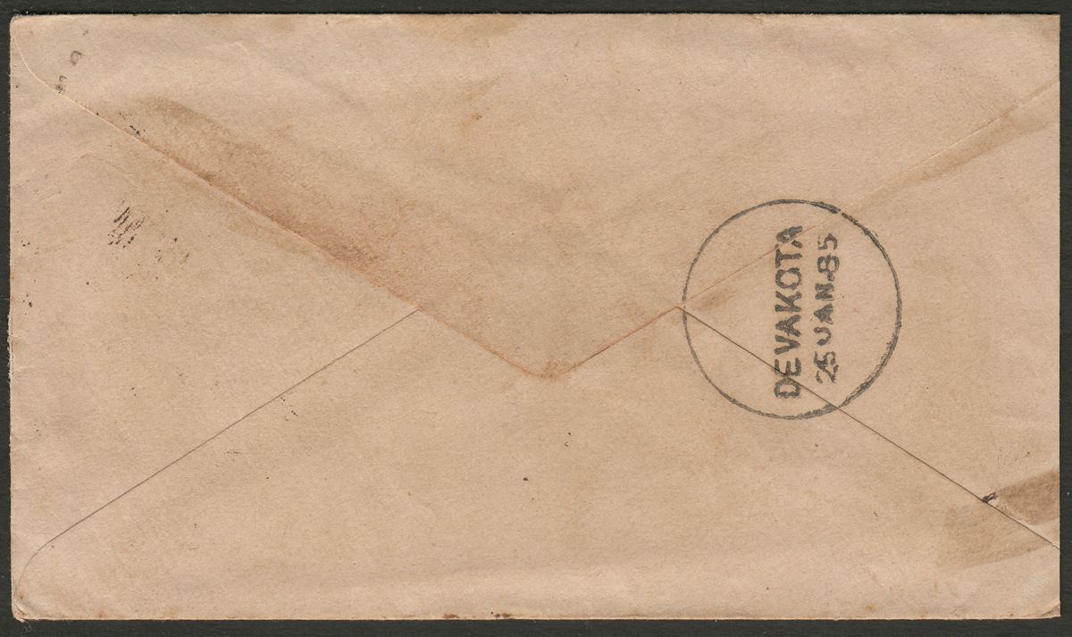 India Used Burma 1885 QV ½a Green PS Cover Used with RANGOON R Duplex Postmark