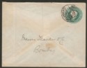 Click for more photos and details India Used Burma 1895 QV ½a Green PS Cover to Cantonment Rangoon - Bombay