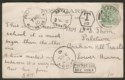 Click for more photos and details GB 1910 KEVII ½d on Underpaid Postcard to PALETWA, Akyab, Burma PD + T Marks