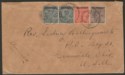 Click for more photos and details Burma 1937 KGV 3p x2, 2a, 1a Used on Cover to USA with SANDOWAY Postmark