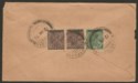 Click for more photos and details Burma 1939 KGV ½a + 1a x2 Used on Cover with THABYEGAN Postmarks