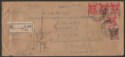 Click for more photos and details Burma 1945 KGVI MILY ADMIN 2a x4 + 1a Registered Cover Minhla EXPERIMENTAL PO 12