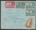 Click for more photos and details Burma 1948 KGVI 8a 2a6p x3 1a Used Reg Cover MAWCHI MINES postmarks to UK