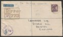 Click for more photos and details GB Army 1945 Field Post Office 773 India 3a Used on Registered Cover Burma to UK