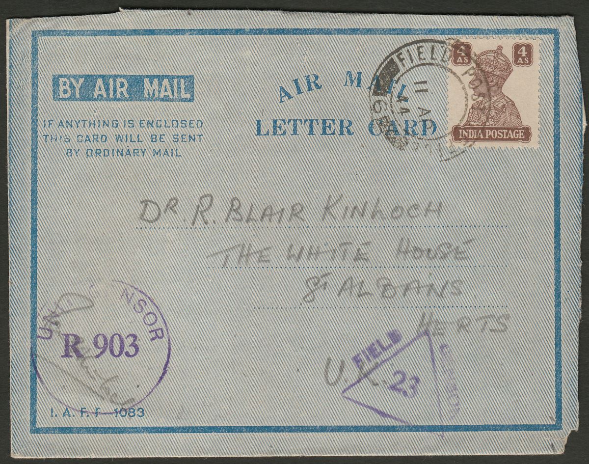 British Army Field PO 1944 Service Cover Contents Chindits Glider Mission Burma