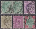 Click for more photos and details India used Burma 1902 KEVII Selection to 1r Used with RANGOON Postmarks